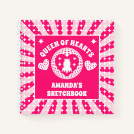 Pink Queen of Hearts Personalisiert Kids Sketchboo Notizbuch