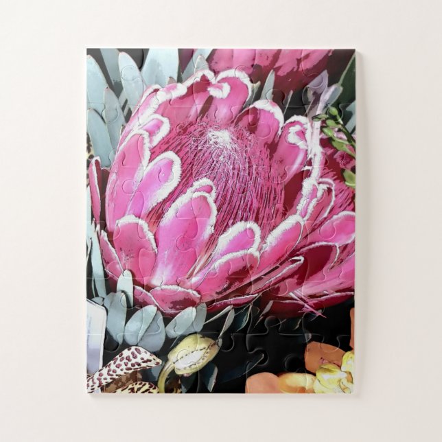 Pink Queen Protea Australien gebürtige Blütennumme Puzzle (Vertikal)
