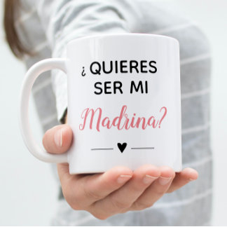 Pink Quieres Ser Mi Madrina Godmata Vorschlag Kaffeetasse