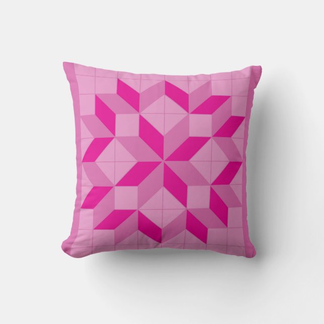 Pink Quilt-Effekt Kissen (Vorderseite)