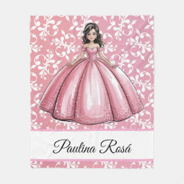 Pink Quinceañera Ball Gown Art Geschenk Fleecedecke