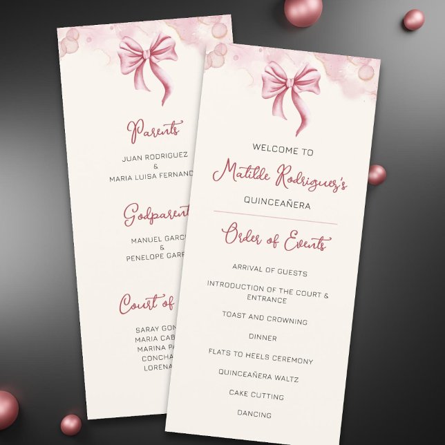 Pink Quinceañera Celebration Program (Von Creator hochgeladen)