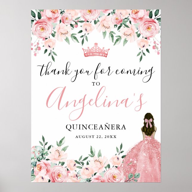 Pink Quinceanera Vielen Dank, dass Sie unterschrei Poster (Vorne)