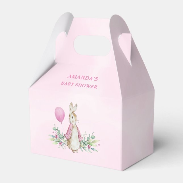 Pink Rabbit Babydusche Geschenkschachtel (Vorderseite)