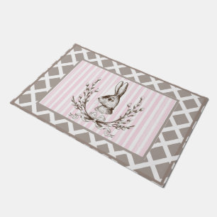 Pink Rabbit Bunny Wunny Farb Französisches Land Fußmatte