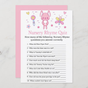 Pink Rabbit Kinderzimmer Rhyme Quiz Kinderduschens Einladung