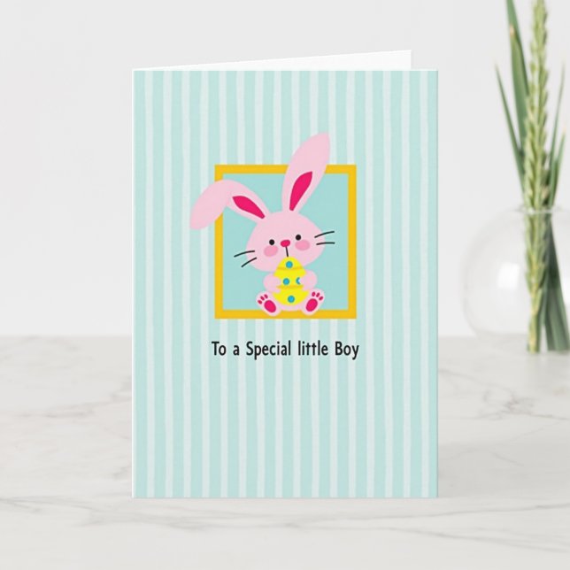 Pink Rabbit Surprise Friend Card Karte (Vorderseite)
