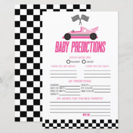 Pink Race Car Baby Shower Predictions Spiel
