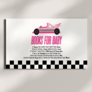 Pink Race Car Babydusche Bücher für Baby Begleitkarte