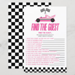 Pink Race Car Finden Sie das Baby Duschspiel