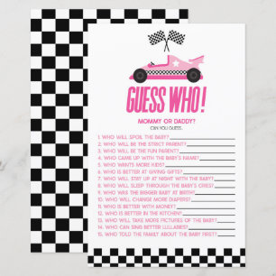 Pink Race Car Guess Who Baby Shooting Game