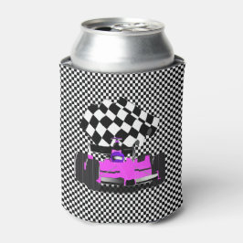 Pink Race Car mit Checkbox Dosenkühler