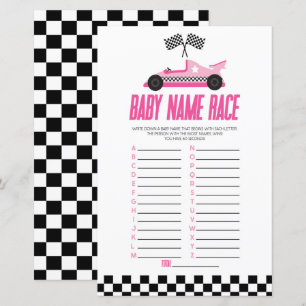 Pink Race Car Name Race Baby Showspiel