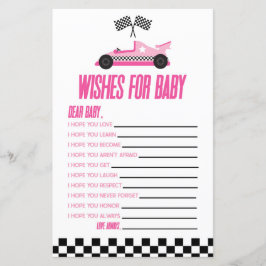 Pink Race Car wünscht sich ein Baby Dusche Spiel