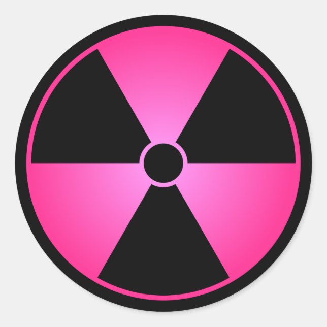 Pink Radiation Symbol Sticker (Vorderseite)
