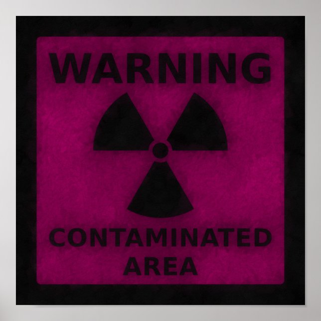 Pink Radiation Warning Poster (Vorne)