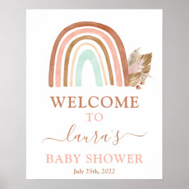 Pink Rainbow Baby Dusche Begrüßungszeichen Poster
