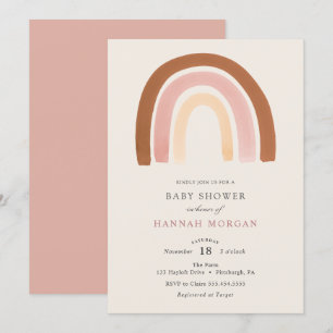 Pink Rainbow Baby Dusche Einladung