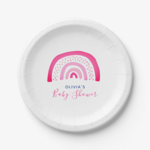 Pink Rainbow Baby Shower Girl Pappteller