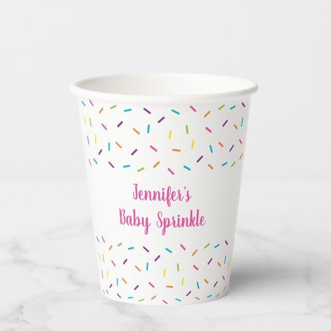 Pink Rainbow Baby Sprinkle Pappbecher (Vorderseite)