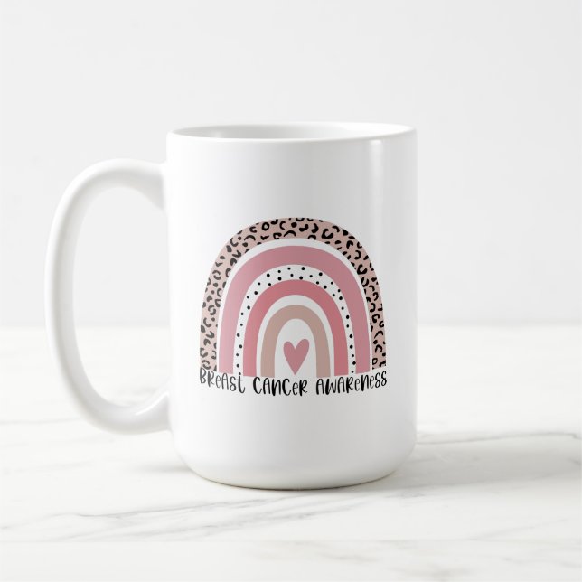 Pink Rainbow Breast Cancer Awareness Kaffeetasse (Links)