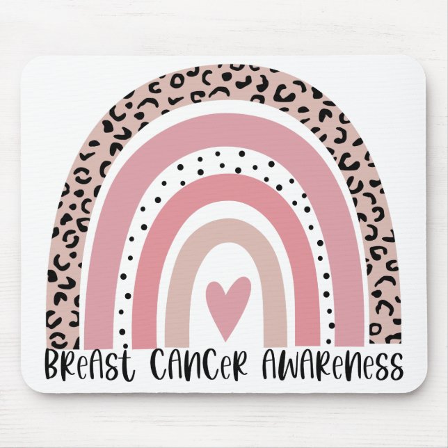 Pink Rainbow Breast Cancer Awareness Mousepad (Vorne)