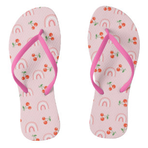 Pink Rainbow Chertern Muster Flip Flops