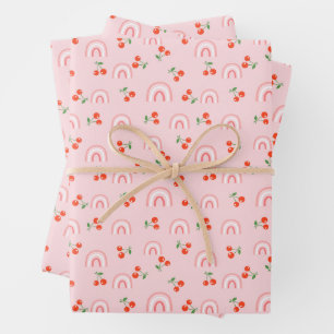Pink Rainbow Chertern Muster Geschenkpapier Set