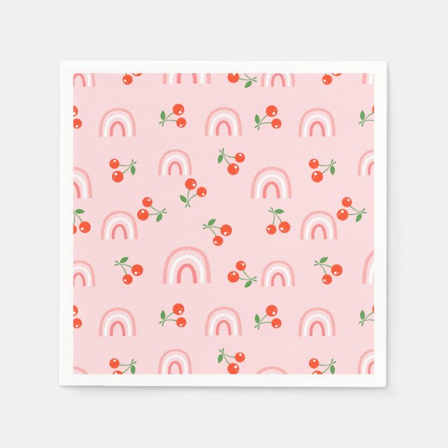 Pink Rainbow Chertern Muster Serviette (Vorderseite)