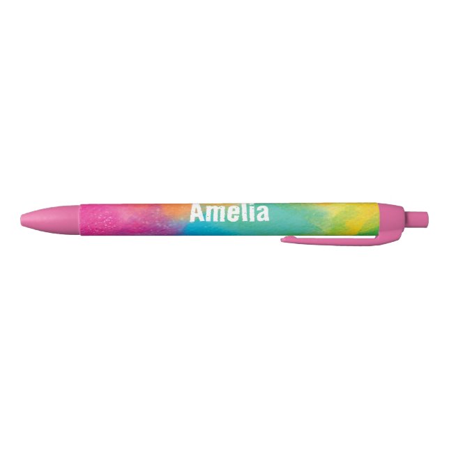 Pink Rainbow Custom Name Pen Kugelschreiber (Unterseite)