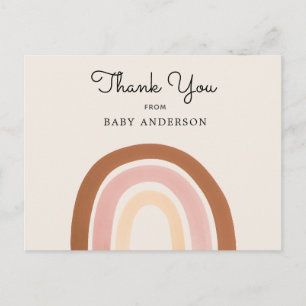Pink Rainbow Girl Baby Dusche Danke Postcard Postkarte
