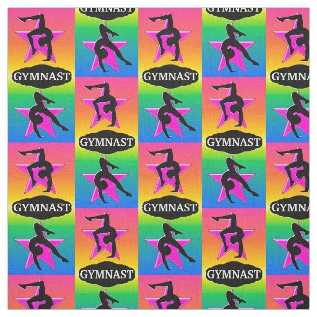 PINK RAINBOW GYMNAST FABRIC STOFF (Muster)