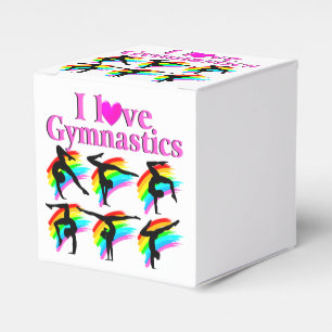 PINK RAINBOW I LIEBE GYMNASTICS DESIGN GESCHENKSCHACHTEL