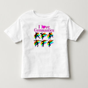 PINK RAINBOW I LIEBE GYMNASTICS DESIGN KLEINKIND T-SHIRT