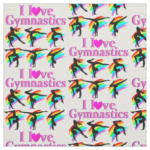 PINK RAINBOW I LIEBE GYMNASTICS DESIGN STOFF