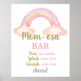 Pink Rainbow Momosa Bar Girl Poster