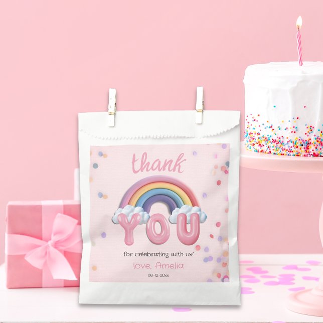 Pink Rainbow One First Birthday Geschenktütchen (Von Creator hochgeladen)