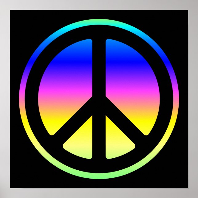 Pink Rainbow Peace Symbol Poster (Vorne)