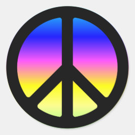 Pink Rainbow Peace Symbol Stickers