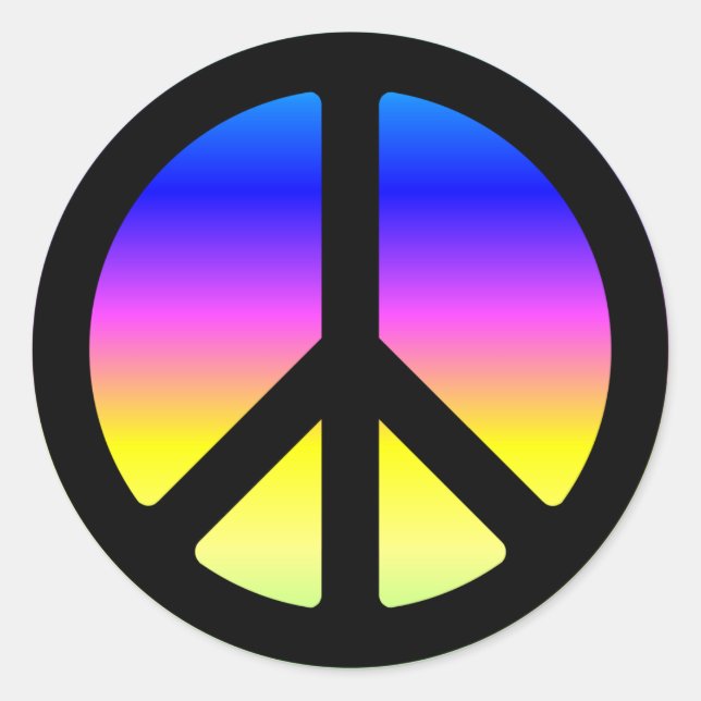 Pink Rainbow Peace Symbol Stickers (Vorderseite)