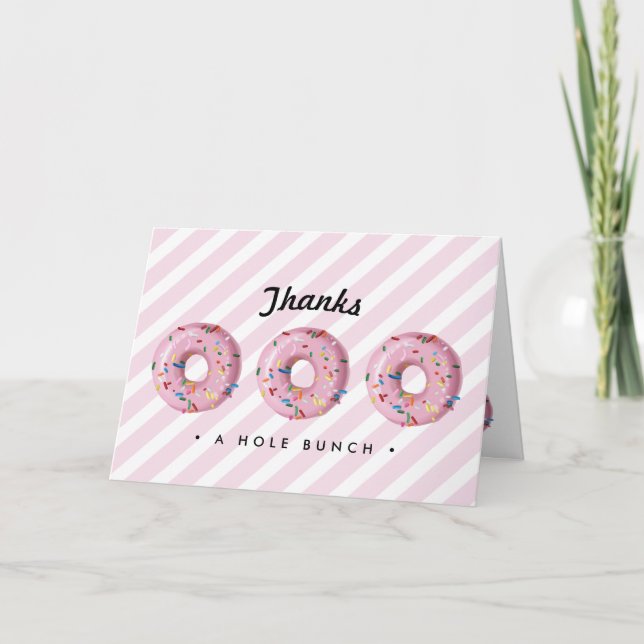 Pink Rainbow Sprinkle Donut Danke Karte (Vorderseite)