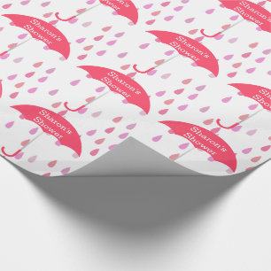 Pink Raindrops Custom Shower Wrapping Paper Geschenkpapier