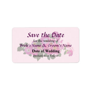 Pink Rambler Rose Save the Date Adressaufkleber
