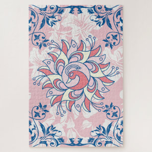 Pink Rangoli Blumenwerk Puzzle