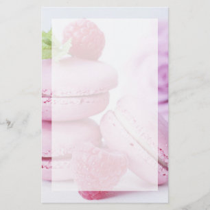 Pink Raspberry Macarons Foto Briefpapier