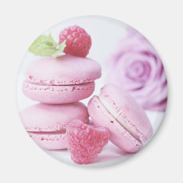 Pink Raspberry Macarons Foto Magnet