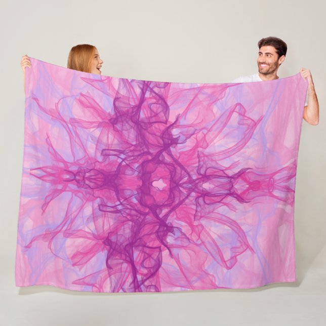 PINK RAUCHE - Modernes und abstraktes Fraktal Kuns Fleecedecke (Beispiel)