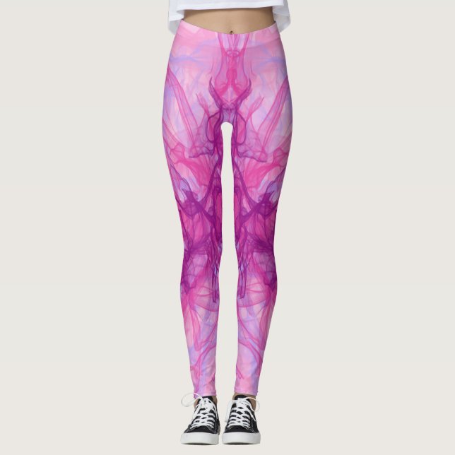 PINK RAUCHE - Modernes und abstraktes Fraktal Kuns Leggings (Vorderseite)