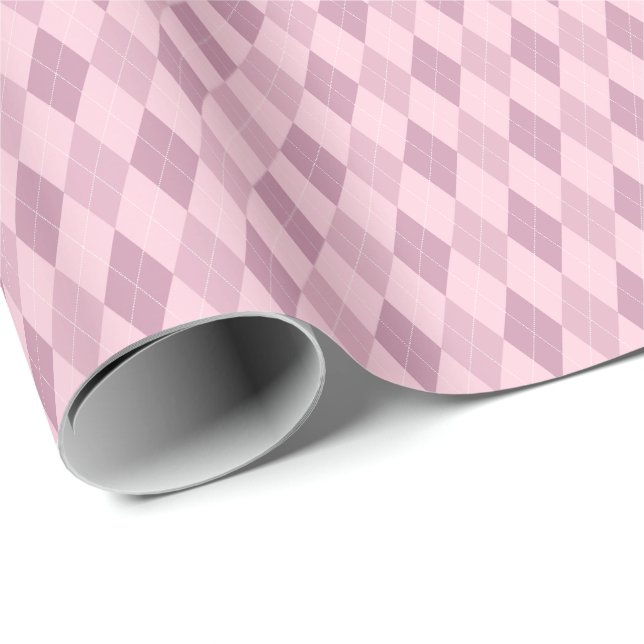 Pink Raute Wrapping Paper Geschenkpapier (Rolleneckpunkt)
