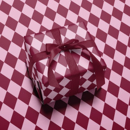 Pink red argyle pattern Wrapping paper Geschenkpapier